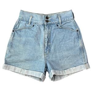 Vintage No Excuses Light Wash High-Waisted Denim Jean Shorts (Sz 8)